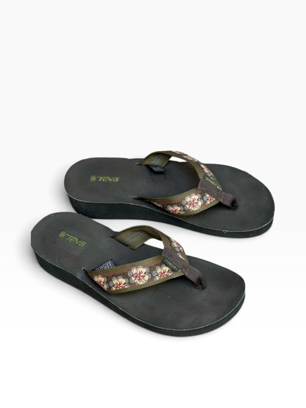 Teva Women's 11 M Floral slip on Flip Flop Platform Wedge Sandals - Picture 10 of 12
